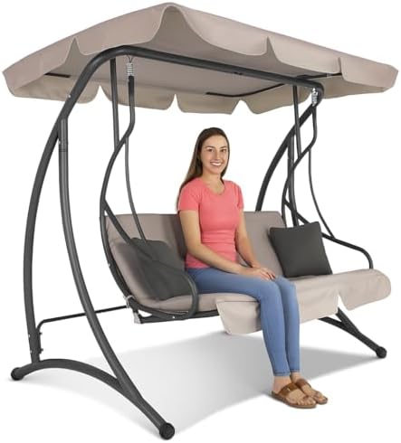 Hollywoodschaukel Mit Dach - Gartenliege In Kaffeebraun