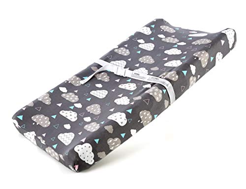 COSMOPLUS Stretch Fitted Changing Pad Cover -2 Pack Stretchy Changing Table Pad Covers for Boys Girls, Whale/Cloud - Thumbnail 6