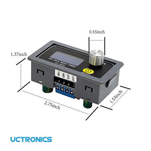 UCTRONICS DC 9V 12V 24V 4A Variable Power Supply 5-30V to 0.6-30V Adjustable Buck Boost Converter, Portable Bench Constant Voltage Current Stabilized Regulator Module - Thumbnail 3