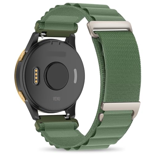 Koazon Alpine Loop Nylon 22mm Watch Bands Compatible with Garmin Vivoactive 4/Venu 2/3,Soft Breathable Adjustable with C-Hook Sports Strap for Forerunner 265/255/255 Music Men Women