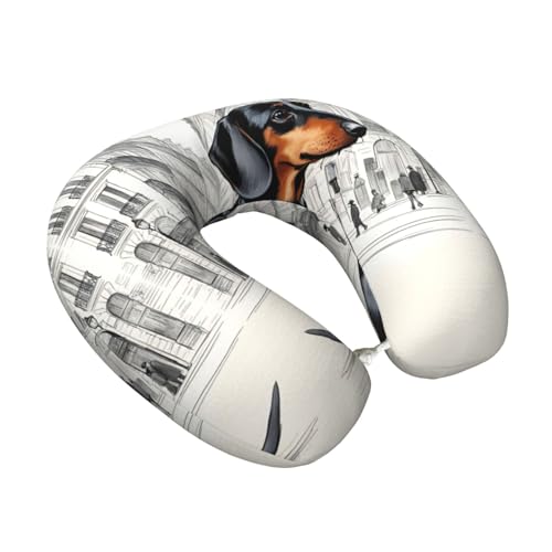 Almohada de viaje de espuma viscoelástica negra miniatura 2