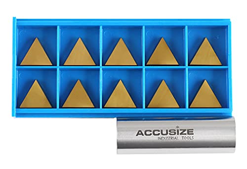 Accusize Industrial Tools Tpg322 Tin Coated Carbide Inserts, 10 Pcs/Box, 2127-1028X10 #TOP2
