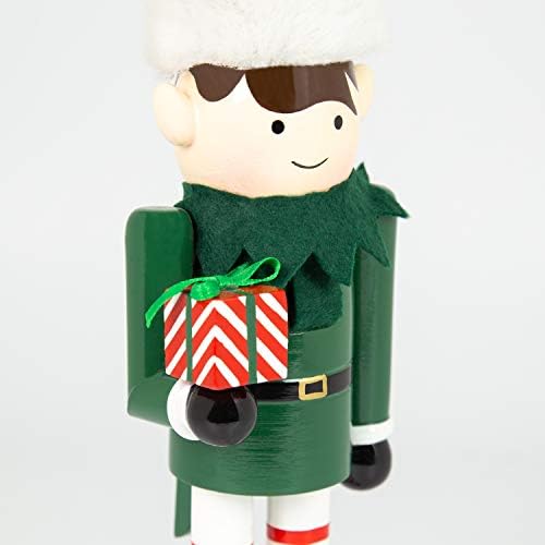 The Christmas Workshop Elf Nutcracker, Green, 32cm High x 7cm Wide x 6cm Deep