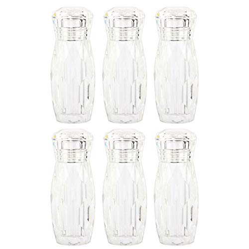 6 Pcs 5ml Clear Acrylic Nail Crystals Bottles Empty Refillable Micro Rhinestones Pixie Beads Bottle Containers for Nail Powder, Glass Caviar Beads, Facial Cream