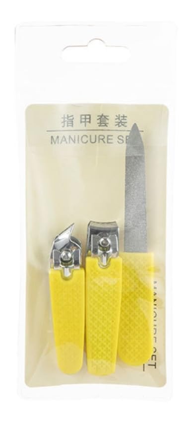 Beauty Manicure Nail Clippers Set Decoration Nail Tools Nail Clippers Three-Piece Set Flat and Oblique Nail Clippers | Baby Nail Trimmer Grooming Set (Yellow)-image-31