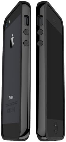 KRYPTON Bumper for iPhone 5/5S - Black - Free FLEX HD Screen Protector and 2X Carbon Fibre Film Black and White to protect iPhone 5 / 5S Aluminum Back