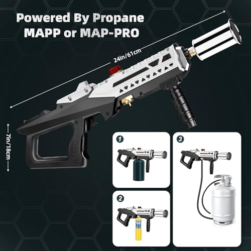 Image of ARTFLAMM Propane Torch Gun, Powerful Cooking Grill Torch Gun, Adjustable Flamethrower Multi Use Blow Torch for BBQ, Campfire, Charcoal Wood Grills Lighter(Tank Not Included)