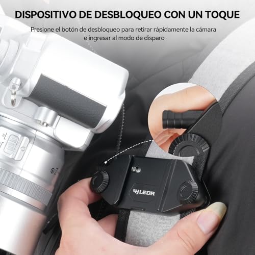 Juego de abrazadera de cámara con liberación rápida para cinturón y correas de mochila 4
