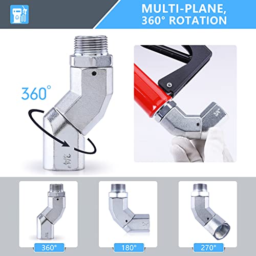 3/4" Fuel Hose Swivel Kit, Heavy-Duty 360° Leak-Proof Zinc Alloy Fuel Hose Adapter, Fuel Swivel Connector for 3/4" NPT Fittings, Ideal for Gasoline Transfer and Diesel Tanks