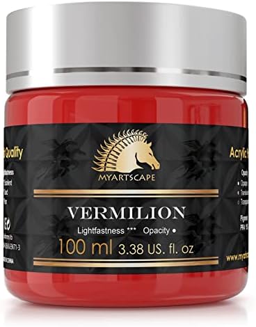 MyArtscape Black Acrylic Paint - 100ml Bottle (3.38 fl oz) - Resealable Jar - Artist Quality - Lightfast - Heavy Body - Great Tinting Strength - Professional Painting Supplies