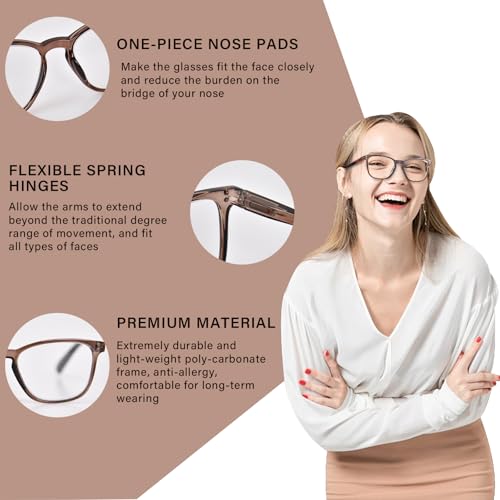 Zesaker Progressive Reading Glasses For Women Men, Multifocal Computer Readers Blue Light Blocking, Spring Hinges Multifocus Transition Glasses Anti Glare& Eyestrain thumb #3
