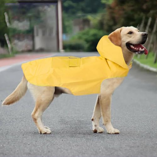 Generic Capa de Chuva para Cachorro - Capa de Chuva Impermeável para Cães Médios e Grandes, Amarela,