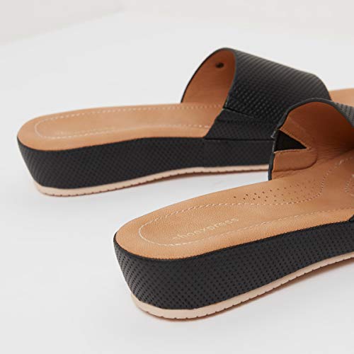 Image of shoexpress Women's Textured Slip-on Sandals with Platform Heels