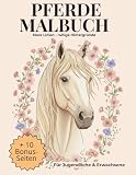 Pferde Malbuch für Jugendliche und Erwachsene: Ausmalbuch mit realistischen Pferdemotiven – Entspannung und Stressabbau