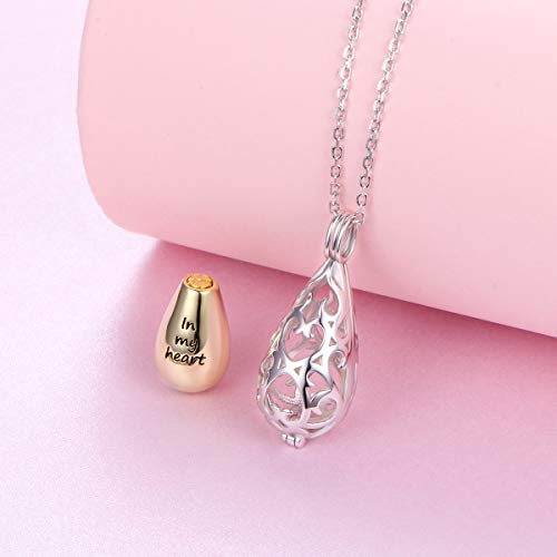 S925 Sterling Silver Cremation Urn Memorial Pendant Necklace with Hollow Urn Cremation Jewelry for Ashes2