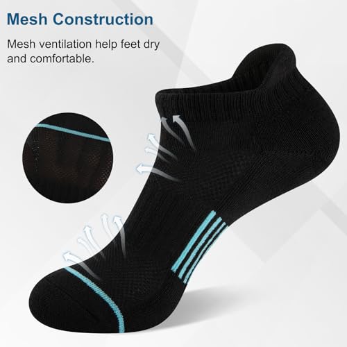 Heatuff 7 Pairs Womens Ankle Socks Athletic Cushioned Anti-Blister Running Low Cut Socks with Tab2