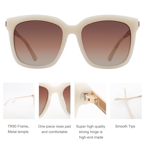 Designer Oversized Square Sunglasses for Women UV400 Polarized w/giftable pouch2