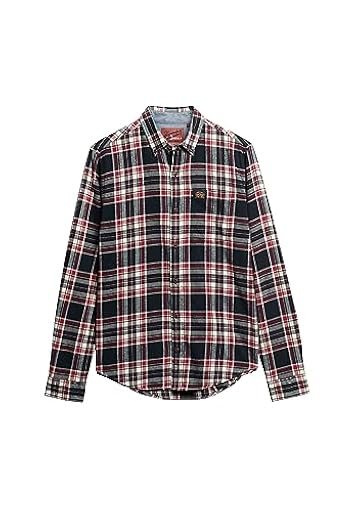 Superdry L/S Cotton Lumberjack Shirt Camiseta, Kansas Check Navy, M para Hombre | Ya disponible en tu tienda friki favorita! En mundofriki.es!