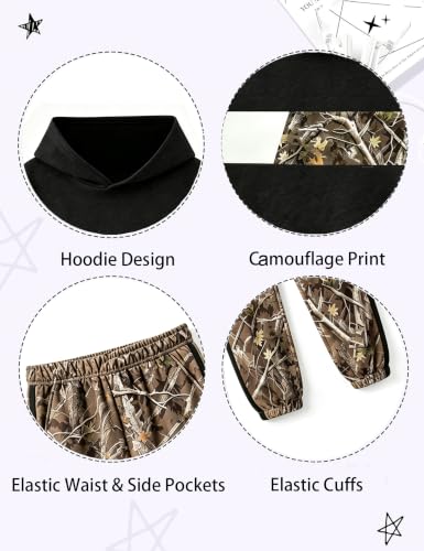 Image of Boys Clothes Boy Outfits 2-Piece Long Sleeve Hoodie and Camouflage Pants Boys Fall Winter Clothes for 6-16 Years