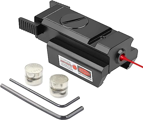 KinZon Mira Láser Táctica con Láser Rojo, Compatible con rieles Picatinny/Weaver estándar de 20mm, para Pistolas, Armas Cortas, Rifles, Caza y Airsoft.