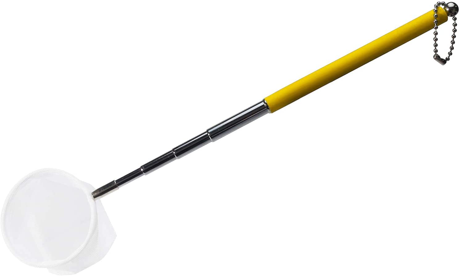 boxtech Fish Shrimp Skimming Net Feinmaschiges, erweiterbares Fischernetz mit Edelstahlgriff für Aquarium Pond Creek (Gelb, Runden)