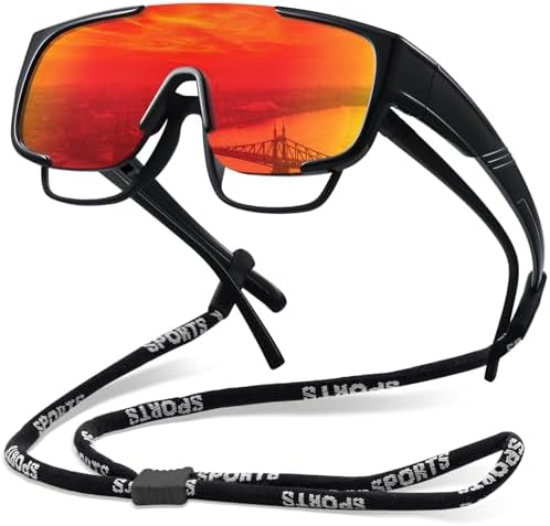 Fit Over Glasses Sunglasses for Men Polarized Sun Glasses Sports Wrap for Driving Cycling Running UV400 Protection