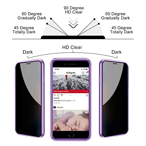 Estpeak Anti-Peep Magnetic Case For Iphone 7 Plus/8 Plus,Anti Peeping Magnetic Double-Sided Privacy Screen Protector Clear Back Metal Bumper Antipeep Phone Cases Cover For Iphone 7 Plus/8 Plus #TOP3