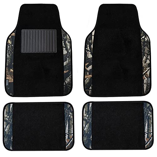 Image of FH Group Automotive Floor Mats - Universal Fit Premium Carpet Car Mats with Driver Heel Pad, Full Set for Cars, SUVs & Trucks - Camo