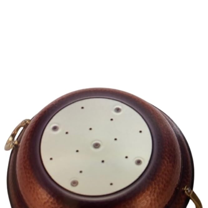 Amazon｜銅製 赤銅仕上 IH対応鎚目入れ ミニ卓上天ぷら鍋 21cm｜揚げ鍋