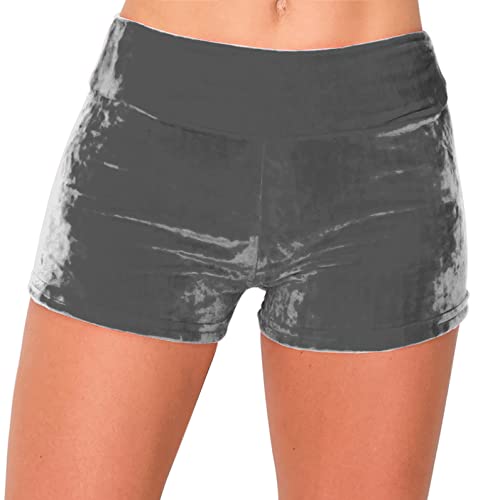 Image of ALWAYS Velvet Shorts - High Waist Stretch Velour Mini Shorts for Dance, Yoga, Casual Wear