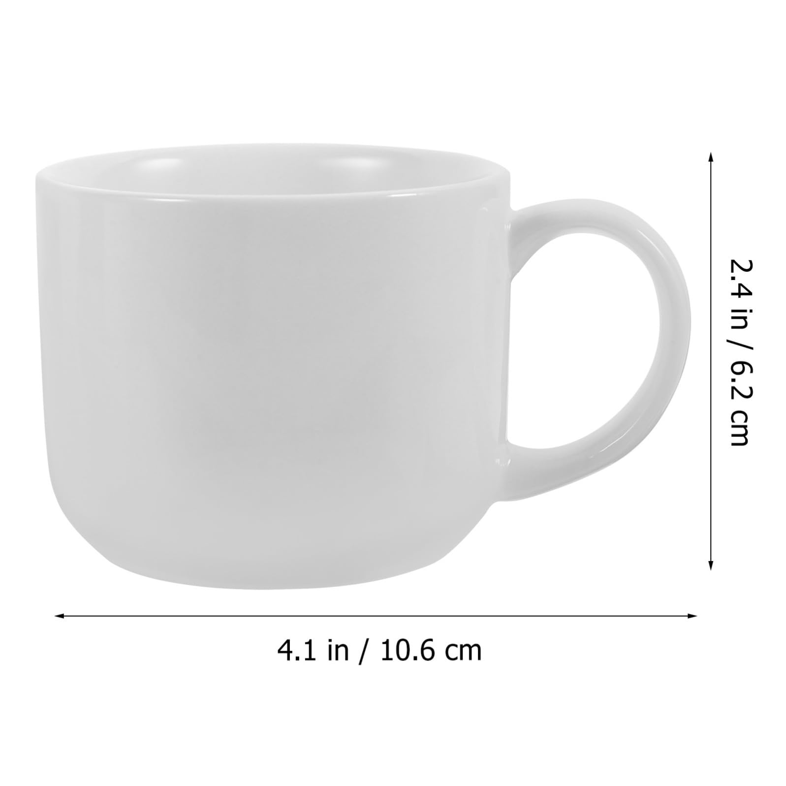 Tazas de Cerámica Juego de 4 de Color Claro y Soporte de Hierro Resistente con Bordes Lisos para Uso en Restaurantes y Hogar