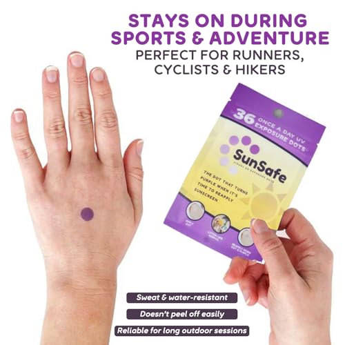 Image of Pro White Sun Safe UV Dots - Water-Resistant Sunblock Stickers Protect Skin with SPF 30 Coverage- Track Sun Exposure with Easy-to-Use Sunscreen Dot- Ideal for Kids, Beach Days & Outdoor Fun