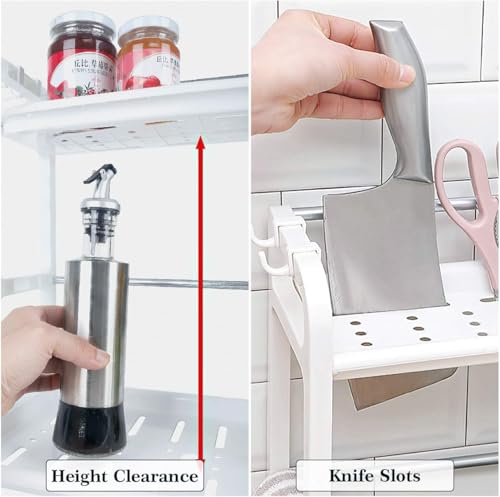 Image of YouCopia Store Metal Premium Microwave Stand for Kitchen Platform | Multipurpose Rack for Storage | Oven Stand & Microwave Storage Rack | Air Fryer Stand | Mixer Grinder (1-Layer)