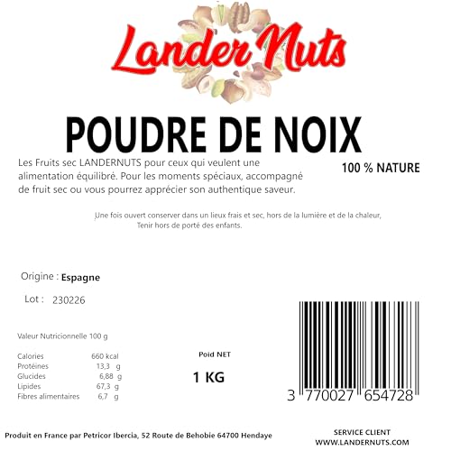 Poudre de noix 100% Naturelle LANDERNUTS 1 KG – vue 2