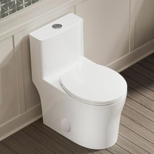 Casta Diva Compact One Piece Toilet for Small Bathroom, Roun...