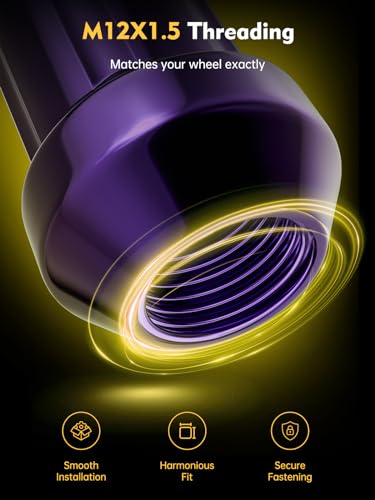 Image of MIKKUPPA M12x1.5 Wheel Lug Nuts, Purple 20pcs Closed End Spline Lug Nuts