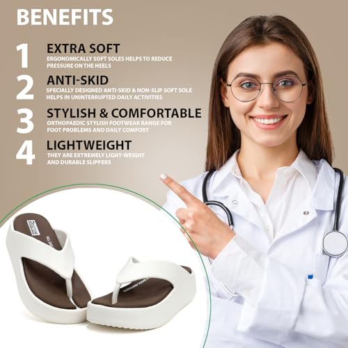 Image of DOCTOR HEALTH SUPER SOFT Women's Orthopedic Soft Platform Slippers | Ultra-Cushioned Shock Absorbing Footbed | Lightweight Anti-Skid Everyday Wear Comfort Flip Flops for All-Day Support