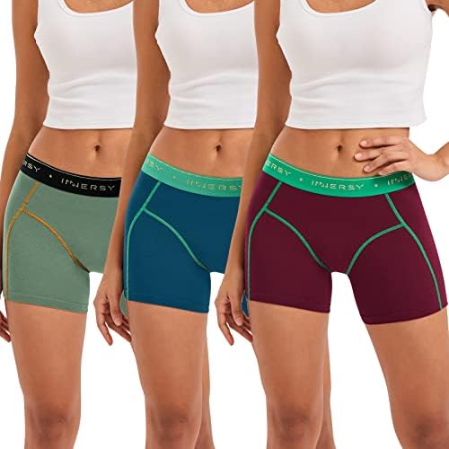 INNERSY Damen Boxershorts Unterwäsche Baumwolle Unterhosen mit Be...