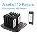 LOUKIENE Restaurant Pager System, 10 Wireless Pagers, Touch Keyboard Calling Customers Waiting Beepers with Vibration Flash and Buzzer for Queue in Food Trucks Churches Bar Shop Hotels Eatery
