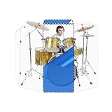 PENNZONI Drum Shield 4ft Single Panel w/Deflector & Chrome Hinges, Premium Clear Acrylic Panel, Drum Screen