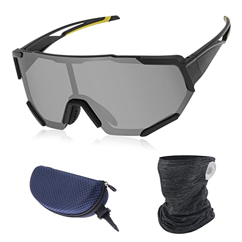 Vapulcio Outdoor Sports Sunglasses Polarizer Cycling Glasses for Men and Women, with Neck Gaiter Face Mask