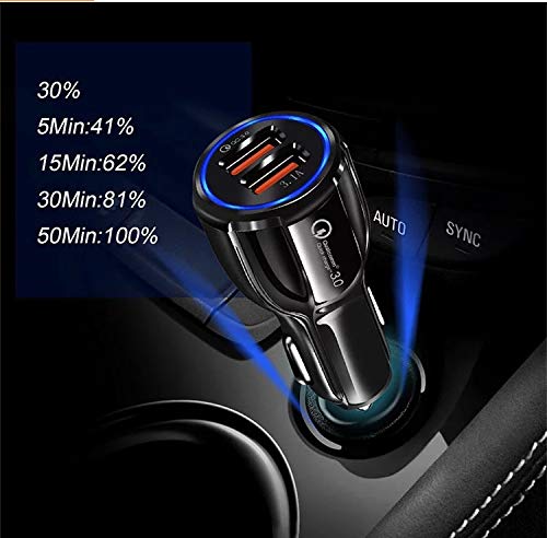 Carregador Turbo Veicular Qualcomm 3.0 Nova Tecnologia Porta USB Dupla Para Dispositivo Celular Comp