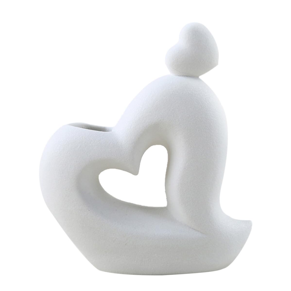 Maceta de cerámica con forma de corazón Toyvian de diseño abstracto para decoración