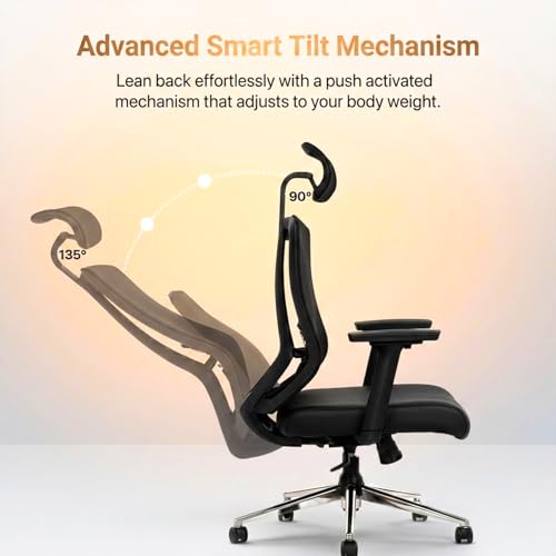 Image of ValorX USA Summit 2026 Ergonomic High Back Office Chair | Orthopedic Memory Foam Back Cushion | Smart Tilt-Lock Mechanism | Breathable Italian Mesh | 3D Armrest | 3 Year Warranty | Black