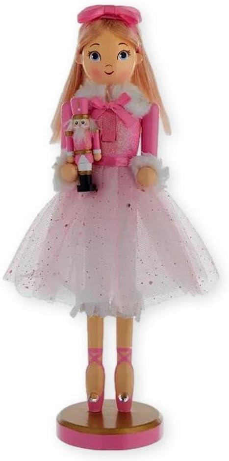 The Bridge Collection 12" Clara Ballerina Nutcracker Holding Doll - Wooden Christmas Pink Holiday Decoration - Ballet Figurine