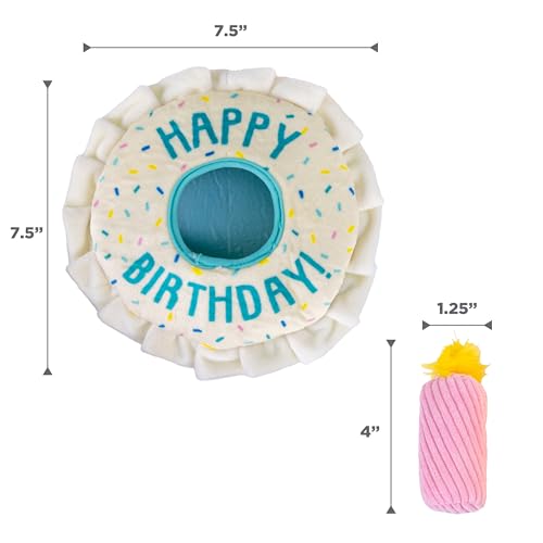 Image of Outward Hound Hide-A-Birthday-Cake Dog Toy - Interactive 2‑in‑1 Plush Puzzle with 3 Squeaky Removable Candles