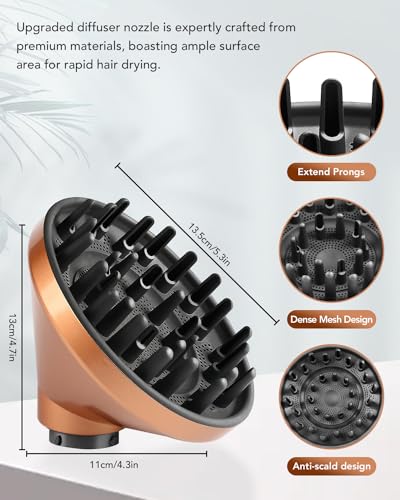 Difusor atualizado para Dyson Airwrap Styler, acessório de bocal difusor de secador de cabelo para D