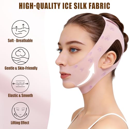 Sangle de menton pour dormir et masque de levage réutilisable en V - 4