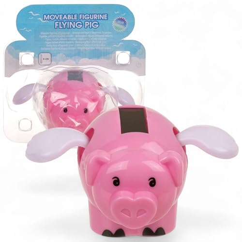 MIJOMA Solarbetriebene Wackelfigur - Bewegliche Figur mit Solarzelle, Kunststoff, 10 cm hoch, Keine Batterien notwendig, Für Fensterbretter, Autos & sonnige Plätze (Fliegendes Schwein rosa) MIJOMA Solarbetriebene Wackelfigur - Bewegliche Figur mit Solarzelle, Kunststoff, 10 cm hoch, Keine Batterien notwendig, Für Fensterbretter, Autos & sonnige Plätze (Fliegendes Schwein rosa)