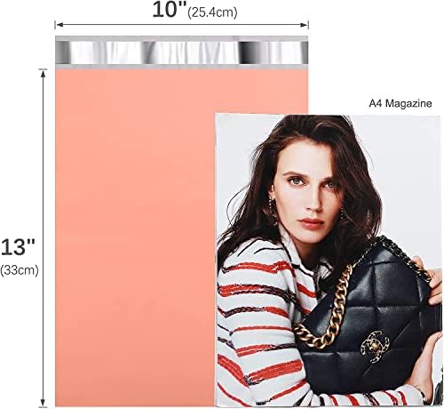 Image of Metronic Poly Mailers 10x13 300 Pcs, Strong Adhensive Shipping Bags for Clothing, Medium Mailing Bags for Small Business, Shipping Envelopes, Tear-resistant Packing Bags in Peach Pink | Strong Adhesive Tear-resistant Mailing Bags, Shipping Envelopes, Packing Bags for Clothing, Small Business, Peach Pink.